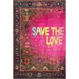 rugs modern Written Koleksiyonu Aşkı Kurtar Yazılı Desenli Kreatif Modern Dekoratif Halı 06, 140 x 200