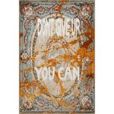 Rugs Modern Written Koleksiyonu Pes Etme Yapabilirsin Yazılı Desenli Kreatif Modern Dekoratif Halı 10 - Renkli - 140 x 200 cm