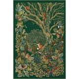 rugs modern Yeşil Geoemtrik ve Botanik Hayvanlı Desenli Dekoratif Yıkanabilir Halı miravip8279, 140 x 200