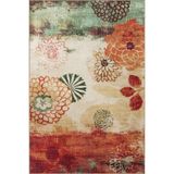 rugs modern Yeşil Kırmızı Temalı Çok Renkli Pudra Çiçek Desenli Kreatif Modern Dekoratif Halı 2133, 140 x 200