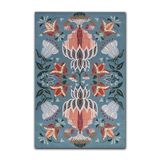 rugs modern Yeşil Somon Çok Renkli Çiçek Botanik Tema Dokuma Taban Halı Mira 1356, 140 x 200