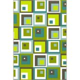 rugs modern Yeşil Temalı Karma Kare Geometrik Desenli Kreatif Modern Dekoratif Halı 4654, 140 x 200