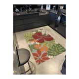 rugs modern Yeşil Tonlarda Çiçekli Pembe Renkli Şekilli Desenli Dekoratif Yıkanabilir Halı miravip8438, 140 x 200