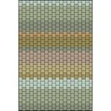 rugs modern Yeşil Tonlarda Kareli Geometrik Temalı Desenli Dekoratif ve Yıkanabilir Halı miravip9318, 75 x 150