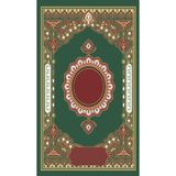 rugs modern Yeşil Ve Kırmızı Tonlarında Çiçekli Geometrik Desenli Seccade 70x120