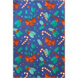 rugs modern Yılbaşı Temalı Çok Renkli Karışık Kurdele Çiçek Baston Desenli Kreatif Modern Dekoratif Halı 2226, 80 x 200