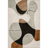 rugs modern Yuvarlak Çizgili Desenli Dokuma Taban Halı Ve Yıkanabilir Halı Miravip9920, 100 x 100