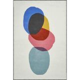 rugs modern Yuvarlak Renkli Desenli Dokuma Taban Halı Ve Yıkanabilir Halı Miravip10390, 150 x 150
