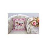 RUGSMODERN Kırlent Pembe Beyaz At Temalı Kırlent Kılıfı Pillow44