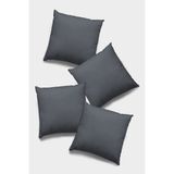 RugViva 4'lü 43 x 43 cm K.gri Premium Tay Tüyü Döşemelik Kumaş Dekoratif Çift Taraflı Kırlent Kılıfı KRL011 - Koyu Gri