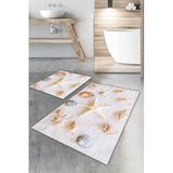 Rugviva 60X90-60X60 Dijital Banyo Halısı Klozet Takımı 2'Li Paspas Seti Bs036, Nocolor-F1D4831E, Tek Ebat