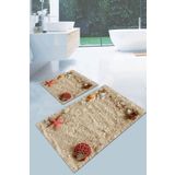 RugViva 60x90 - 60x60 Dijital Banyo Halısı Klozet Takımı 2'li Paspas Seti Bs041