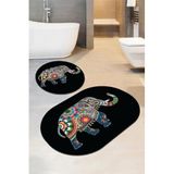 Rugviva 60X90-60X60 Dijital Banyo Halısı Klozet Takımı 2'Li Paspas Seti Bs081, Nocolor-922B4440, Tek Ebat