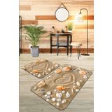 Rugviva BS213 Dijital 2'li 60x90 cm + 60x60 cm Banyo Paspas Seti