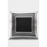 RugViva Çift Taraflı Kırlent Yastık Kılıfı Zincir Çerçeveli Dokuma Premium Tay Tüyü Kumaş 43X43 Cm KRL399 - 43 x 43 cm - Siyah