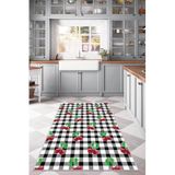 Rugviva Dijital Baskı Makinede Yıkanabilir Mutfak Halısı Kirazlı Ar329, Kırmızı, 100 X 200