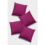 Rugviva Fuşya 4'Lü Çift Taralı Gizli Fermuarlı Kırlent Kılıfı Premium Tay Tüyü Kumaş 43X43Cm Krl015