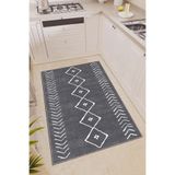 Rugviva Kadın Gri Kaymaz Tabanlı Mutfak Halısı, Gri, 80 X 150