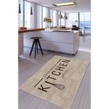 Rugviva Kaymaz Taban Makinede Yıkanabilen Mutfak Halısı Ar794, Ekru, 100 X 200