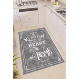 Rugviva Kaymaz Taban Makinede Yıkanabilir Gri Mutfak Halısı Ar345, Gri, 100 X 180