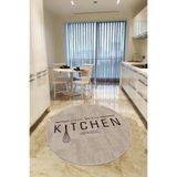 Rugviva Kaymaz Taban Makinede Yıkanabilir Yuvarlak Mutfak Halısı Ar801, Vizon-Daire, 100 X 100