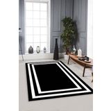 Rugviva Kaymaz Tabanlı Halı Modern Klasik Mk19 Siyah, Siyah, 80 X 150