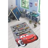 Rugviva Kaymaz Tabanlı Makinede Yıkanabilir Çocuk Halısı Kd82 Lazer Kesim, Gri, 100 X 200