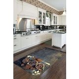 Rugviva Kaymaz Tabanlı Makinede Yıkanabilir Mutfak Halısı Mt27, Kahverengi, 100 X 180