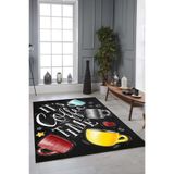 Rugviva Kaymaz Tabanlı Makinede Yıkanabilir Mutfak Halısı Mt42, Siyah, 100 X 200