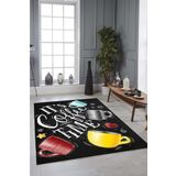 Rugviva Kaymaz Tabanlı Makinede Yıkanabilir Mutfak Halısı Mt42, Siyah, 120 X 180