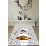 Rugviva Kaymaz Tabanlı Makinede Yıkanabilir Mutfak Halısı Mt50, Gri, 100 X 180
