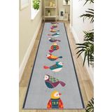 Rugviva Kaymaz Tabanlı Makinede Yıkanabilir Papağanlı Kesme Rulo Yolluk Ar467, Gri, 80 X 440