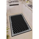 Rugviva Kaymaz Tabanlı Makinede Yıkanabilir Siyah Mutfak Halısı Ar375, Siyah, 100 X 200