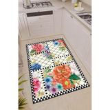 Rugviva Kaymaz Tabanlı Mutfak Halısı, Mavi, 120 X 180