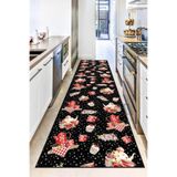 Rugviva Kaymaz Tabanlı Yıkanabilir Mutfak Halısı Kesme Rulo Yolluk, Sarı, 80 X 270