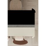RugViva Leke Tutmayan Dokuma Elit Yıkanır Kumaş Avangarde Masa Örtüsü MSO146 - 140 x 180 cm - Siyah
