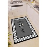 Rugviva Makinede Yıkanabilen Kaymaz Tabanlı Gri Mutfak Halısı Ar381, Gri, 100 X 200