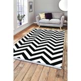Rugviva Makinede Yıkanabilen Kaymaz Tabanlı Mutfak Halısı Ar008, Siyah, 80 x 150