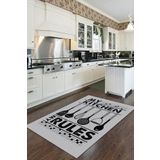 Rugviva Makinede Yıkanabilen Kaymaz Tabanlı Mutfak Halısı Ar016, Gri, 100 X 200