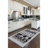 Rugviva Makinede Yıkanabilen Kaymaz Tabanlı Mutfak Halısı Ar016, Gri, 80 X 180