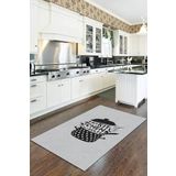 Rugviva Makinede Yıkanabilen Kaymaz Tabanlı Mutfak Halısı Ar030, Gri, 80 X 150