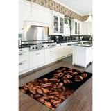 Rugviva Makinede Yıkanabilen Kaymaz Tabanlı Mutfak Halısı Ar084, Kahverengi, 80 X 200