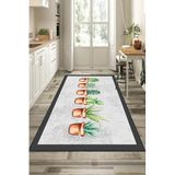 Rugviva Makinede Yıkanabilen Mutfak Halısı Kaktüs, Gri, 100 X 180