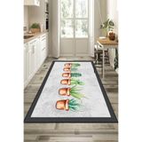 Rugviva Makinede Yıkanabilen Mutfak Halısı Kaktüs, Gri, 100 X 200
