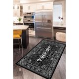 Rugviva Makinede Yıkanabilir Kaymaz Taban Keep Off Siyah Mutfak Halısı Ar1171, Siyah, 100 X 160