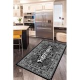 Rugviva Makinede Yıkanabilir Kaymaz Taban Keep Off Siyah Mutfak Halısı Ar1171, Siyah, 80 X 180