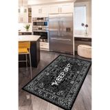 RugViva Makinede Yıkanabilir Kaymaz Taban Keep Off Siyah Mutfak Halısı Ar1171