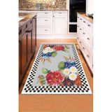 Rugviva Makinede Yıkanabilir Kaymaz Taban Modern Mutfak Halısı Ar377, Gri, 80 X 200