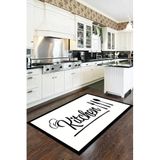 Rugviva Makinede Yıkanabilir Kaymaz Tabanlı Mutfak Halısı Ar177, Beyaz, 100 X 180