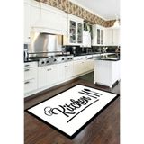 Rugviva Makinede Yıkanabilir Kaymaz Tabanlı Mutfak Halısı Ar177, Beyaz, 80 X 200